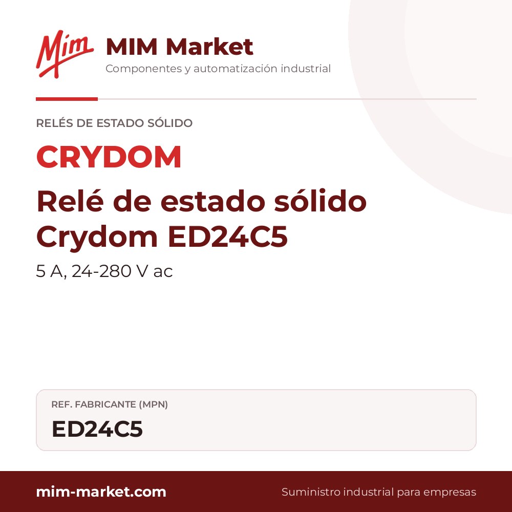 Relé de estado sólido Crydom ED24C5 – 5 A, 24-280 V ac