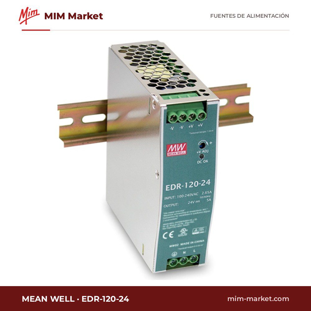 Fuente de alimentación MEAN WELL EDR-120-24