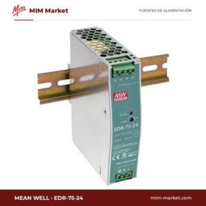 Fuente de alimentación carril DIN MEAN WELL EDR-75-24 – 24 V DC, 3,2 A, 75 W