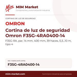 Cortina de luz de seguridad Omron F3SG-4RA0400-14 – F3SG-RA, par, 14 mm, 400 mm, 39 haces, 0,3…10 m, tipo 4