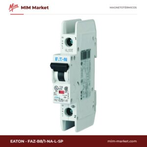 Interruptor magnetotérmico Eaton FAZ-B8/1-NA-L-SP – FAZ-NA-L, 1P, curva B, 8 A, 240 V AC, 10 kA