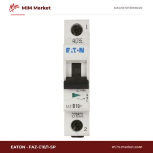 Interruptor magnetotérmico Eaton FAZ-C10/1-SP – FAZ, 1P, curva C, 10 A, 277 V AC, 15 kA