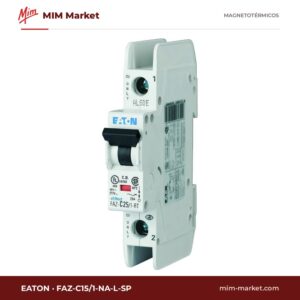 Interruptor magnetotérmico Eaton FAZ-C15/1-NA-L-SP – FAZ-NA (gen. L), 1P, curva C, 15 A, 277 V AC, 10 kA