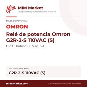 Relé de potencia Omron G2R-2-S 110VAC (S) – DPDT, bobina 110 V ac, 5 A
