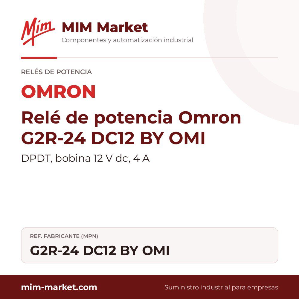 Relé de potencia Omron G2R-24 DC12 BY OMI – DPDT, bobina 12 V dc, 4 A