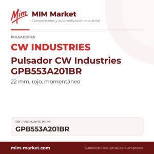 Pulsador CW Industries GPB553A201BR – 22 mm, rojo, momentáneo