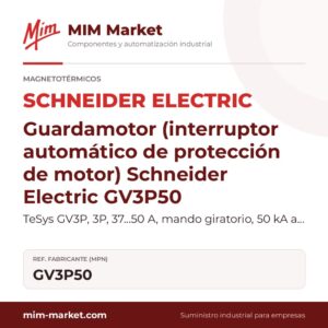 Guardamotor (interruptor automático de protección de motor) Schneider Electric GV3P50 – TeSys GV3P, 3P, 37…50 A, mando giratorio, 50 kA a 400 V