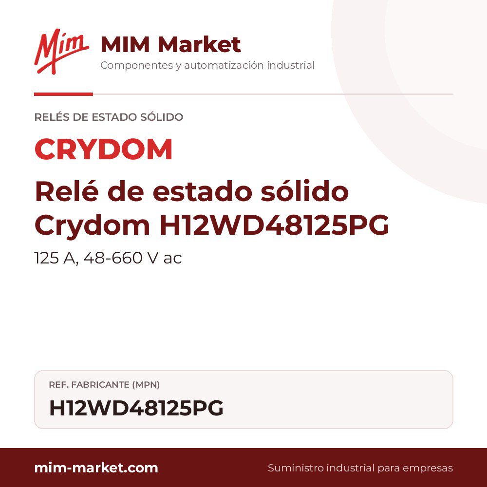 Relé de estado sólido Crydom H12WD48125PG – 125 A, 48-660 V ac
