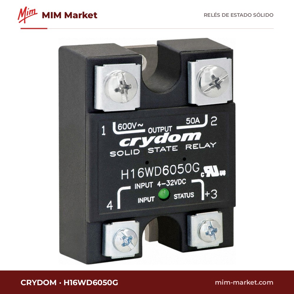 Relé de estado sólido Crydom H16WD6050G – 50 A, 48-660 V ac