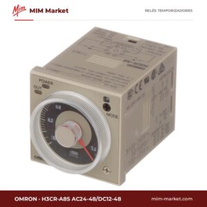 Relé temporizador Omron H3CR-A8S AC24-48/DC12-48 – 24-48 V ac / 100 - 48 V dc, Retardo a la conexión