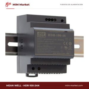 Fuente de alimentación carril DIN MEAN WELL HDR-100-24N – 24 V DC, 4,2 A, 100 W