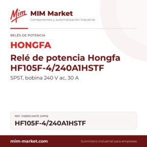 Relé de potencia Hongfa HF105F-4/240A1HSTF – SPST, bobina 240 V ac, 30 A
