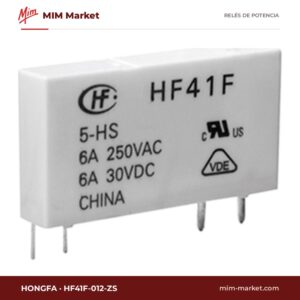 Relé de potencia Hongfa HF41F-012-ZS – SPDT, bobina 12 V dc, 6 A