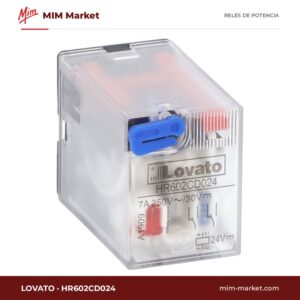 Relé de potencia Lovato HR602CD024 – DPDT, bobina 24 V dc, 7 A