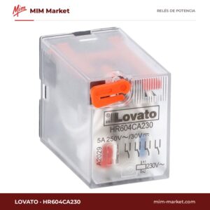 Relé de potencia Lovato HR604CA230 – 4PDT, bobina 230 V ac, 5 A