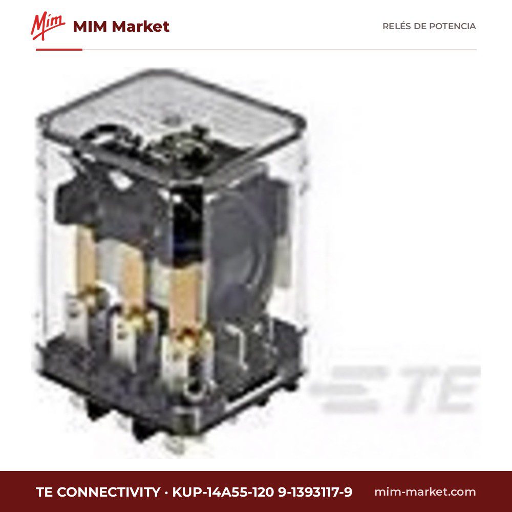 Relé de potencia TE Connectivity KUP-14A55-120 9-1393117-9 – 3PDT, bobina 120 V ac, 10 A