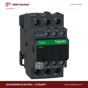 Contactor Schneider Electric LC1D25F7 – 3 polos, 25 A, 11 kW, bobina 110 V AC