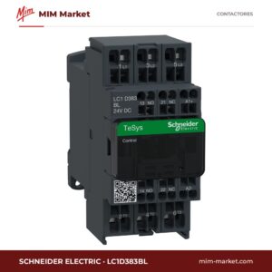 Contactor Schneider Electric LC1D383BL – 3 polos, 38 A, 18,5 kW, bobina 24 V DC