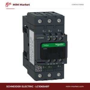 Contactor Schneider Electric LC1D65AB7 – 3 polos, 65 A, 30 kW, bobina 24 V AC