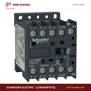 Contactor Schneider Electric LC1K0601P72TQ – 3 polos, 6 A, 3 kW, bobina 230 V AC