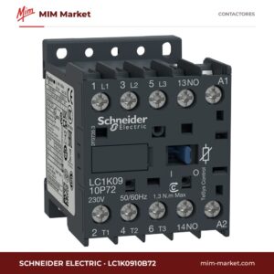 Contactor Schneider Electric LC1K0910B72 – 3 polos, 9 A, 4 kW, bobina 24 V AC
