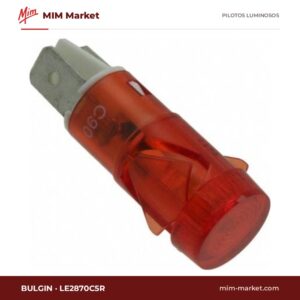 Piloto LED Bulgin LE2870C5R – serie 2870, rojo, 125…250 V AC, Ø12,7 mm, bisel Ø 13,6 mm, faston 6,3 mm