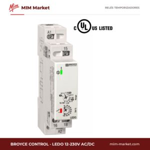 Relé temporizador Broyce Control LEDO 12-230V AC/DC
