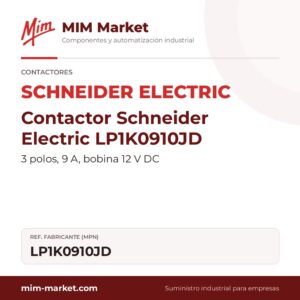 Contactor Schneider Electric LP1K0910JD – 3 polos, 9 A, bobina 12 V DC