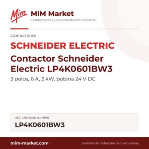 Contactor Schneider Electric LP4K0601BW3 – 3 polos, 6 A, 3 kW, bobina 24 V DC