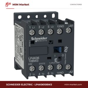 Contactor Schneider Electric LP4K0610BW3 – 3 polos, 6 A, 3 kW, bobina 24 V DC