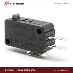 Microrruptor estándar E-Switch LS0851500F100C1A – serie LS, SPDT, 15 A a 125/250 V AC, pulsador de pistón, faston