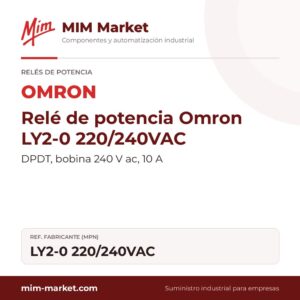 Relé de potencia Omron LY2-0 220/240VAC – DPDT, bobina 240 V ac, 10 A