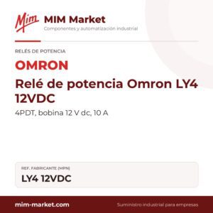 Relé de potencia Omron LY4 12VDC – 4PDT, bobina 12 V dc, 10 A