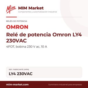 Relé de potencia Omron LY4 230VAC – 4PDT, bobina 230 V ac, 10 A