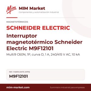 Interruptor magnetotérmico Schneider Electric M9F12101 – Multi9 C60N, 1P, curva D, 1 A, 240/415 V AC, 10 kA