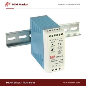 Fuente de alimentación carril DIN MEAN WELL MDR-60-12 – 12 V DC, 5 A, 60 W