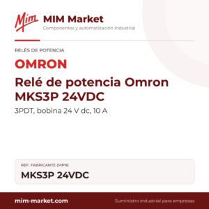Relé de potencia Omron MKS3P 24VDC – 3PDT, bobina 24 V dc, 10 A