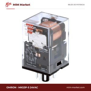 Relé de potencia Omron MKS3P-5 24VAC – 3PDT, bobina 24 V ac, 10 A