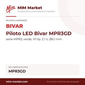 Piloto LED Bivar MPR3GD – serie MPR3, verde, Vf típ. 2,1 V, Ø6,1 mm