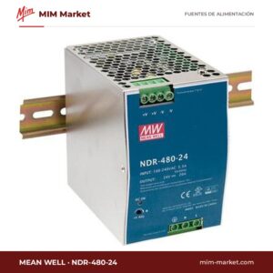 Fuente de alimentación carril DIN MEAN WELL NDR-480-24 – 24 V DC, 20 A, 480 W