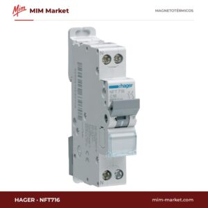 Interruptor magnetotérmico Hager NFT716 – 1 polo, 16A, 10kA