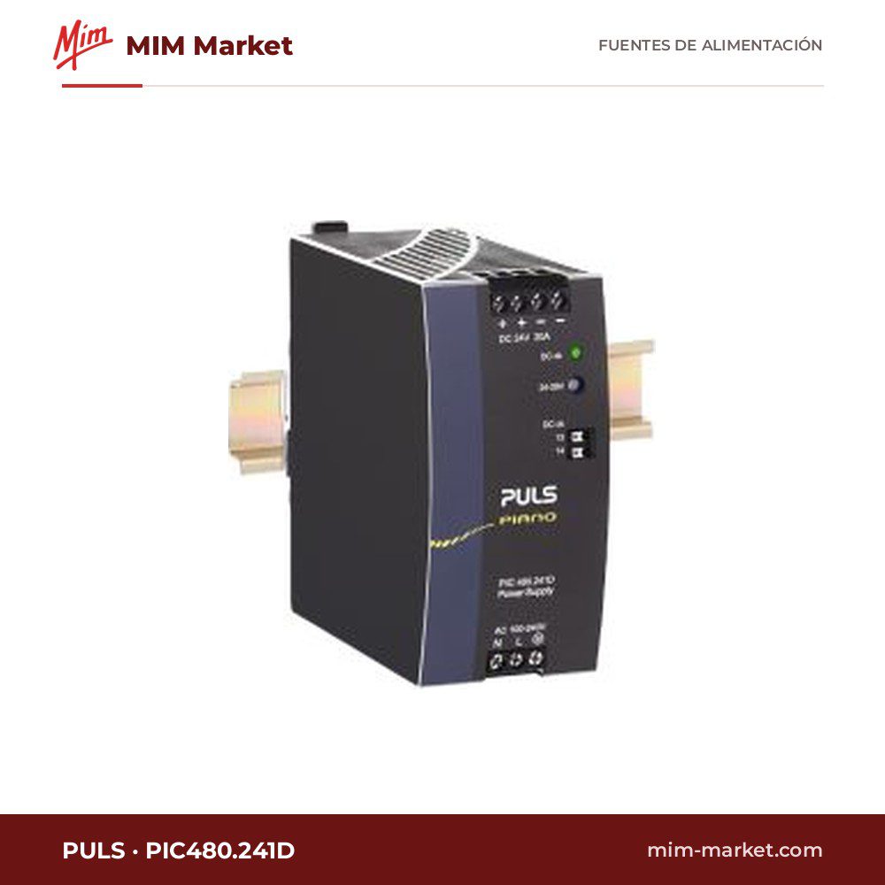 Fuente de alimentación carril DIN PULS PIC480.241D – 24 V DC, 20 A, 480 W