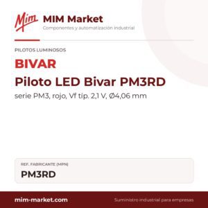 Piloto LED Bivar PM3RD – serie PM3, rojo, Vf típ. 2,1 V, Ø4,06 mm