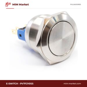 Pulsador antivandálico E-Switch PV7F2Y0SS – serie PV7, 22 mm, momentáneo, IP65