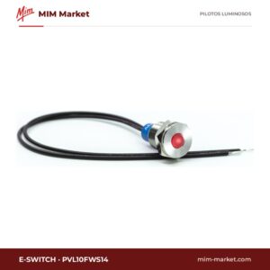 Piloto LED E-Switch PVL10FWS14 – serie PVL, rojo, 12 V DC, Ø10 mm, cables de 150 mm, IP67