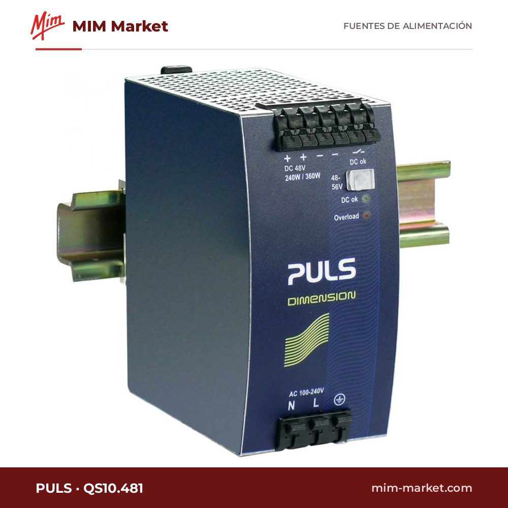 Fuente de alimentación carril DIN PULS QS10.481 – 48 V DC, 5 A, 240 W
