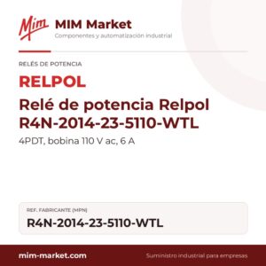 Relé de potencia Relpol R4N-2014-23-5110-WTL – 4PDT, bobina 110 V ac, 6 A