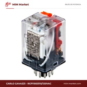 Relé de potencia Carlo Gavazzi RCP11003115/120VAC – 3PDT, bobina 115-120 V ac, 10 A