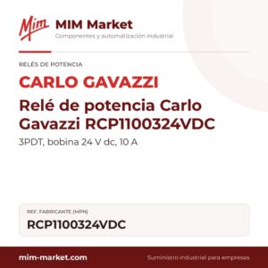 Relé de potencia Carlo Gavazzi RCP1100324VDC – 3PDT, bobina 24 V dc, 10 A