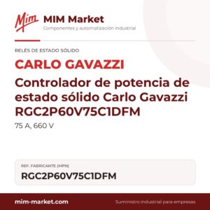 Controlador de potencia de estado sólido Carlo Gavazzi RGC2P60V75C1DFM – 75 A, 660 V